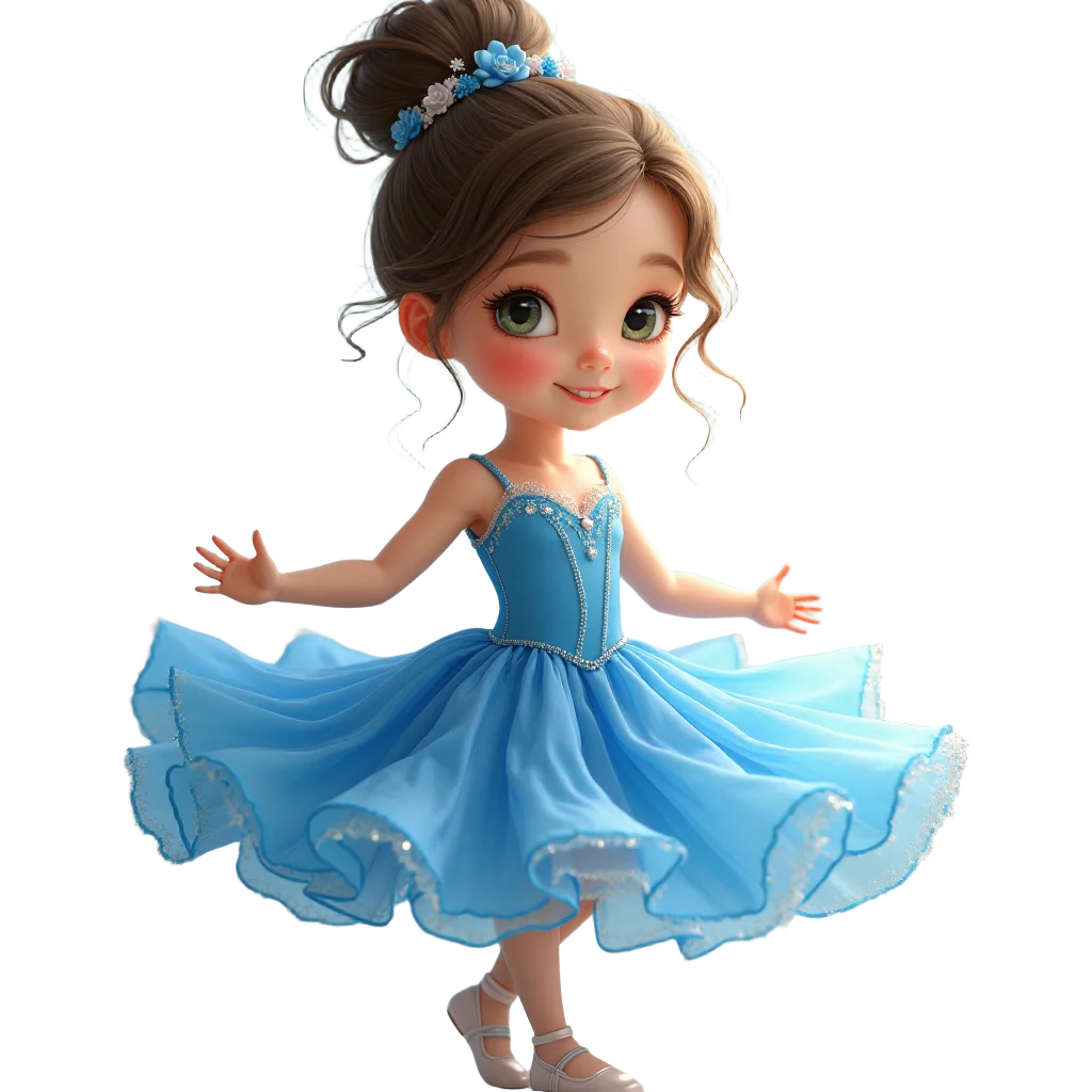 Little Ballerina in Blue Dress